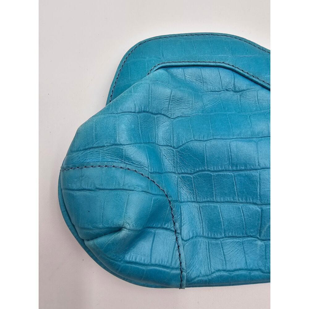 Maxx New York Blue Genuine Cow Embossed Leather Clutch - Picture 9 of 16